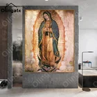 Мексиканская Дева Мария, Картина на холсте, винтажный портрет, Женский настенный художественный принт, цельный холщовый постер, украшение для дома и комнаты