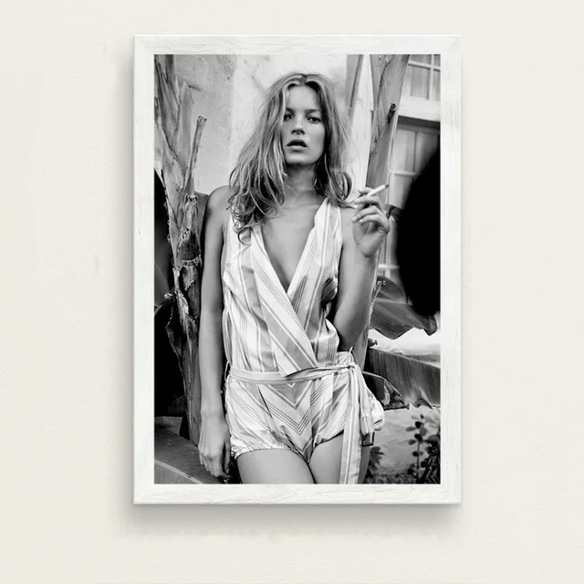 8 Kate Moss супер модель звезда Мода сексуальная B& W художественная живопись Шелковый Холст плакат настенный домашний декор - Цвет: 8