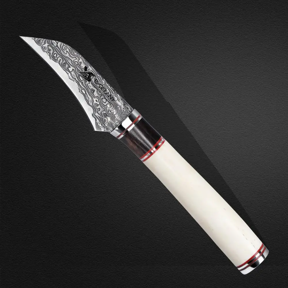 Нож для пилинга BIGSUNNY нож фруктов в виде птичьего клюва из дамасской стали 3