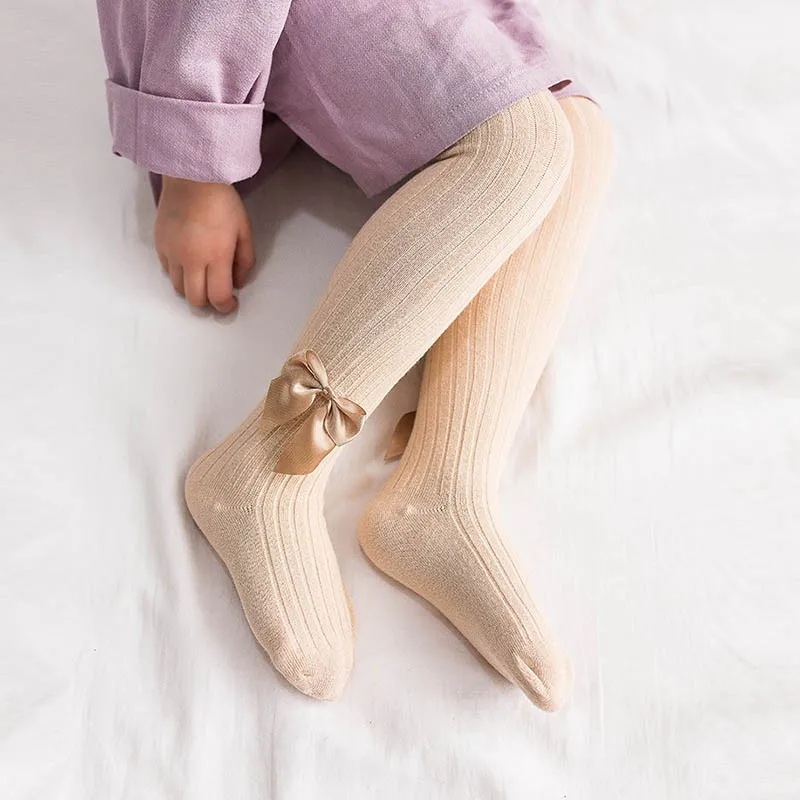 1-5Y Spring/Autumn Children Tights Cotton Baby Girl Pantyhose Kid Knitted Collant Tights Soft Infant Clothing Warm Lovely Pants