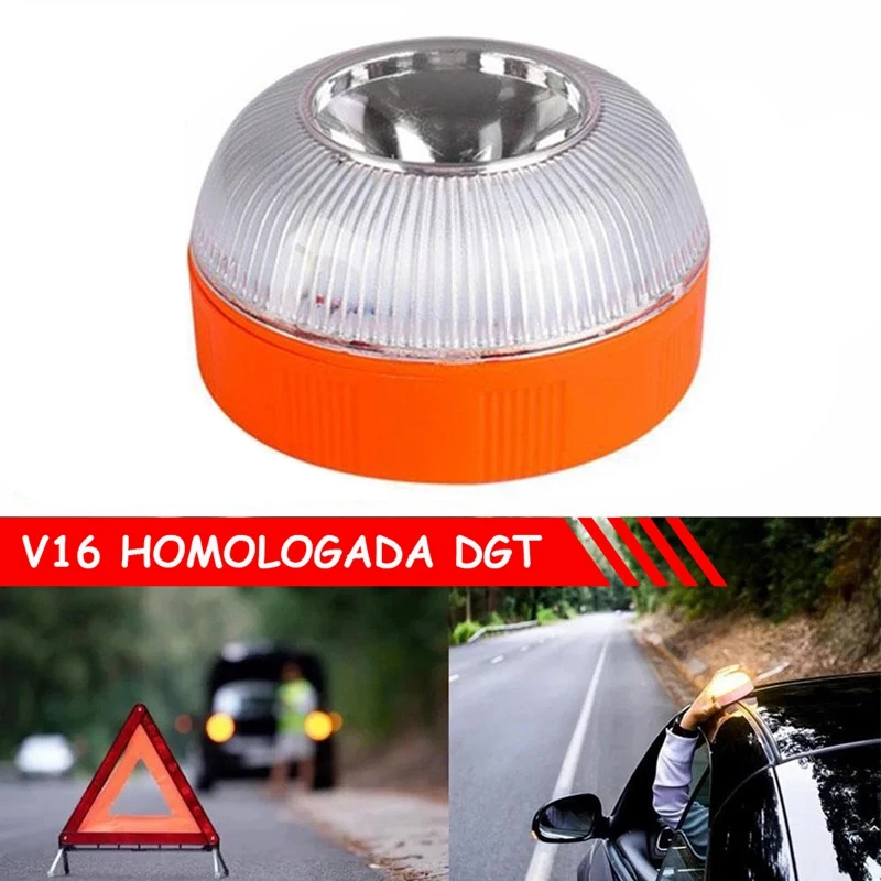 

V16 Car Emergency Light USB Rechargable Emergency Beacon Light LED Road Flashing Warning Light for Car Boat Marine Truck