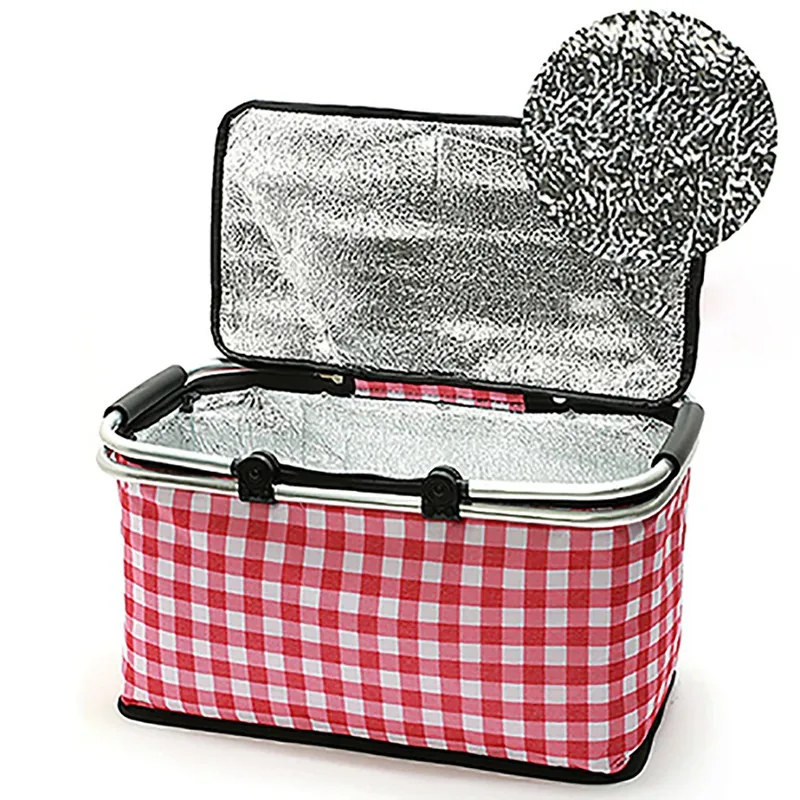 

Outdoor Portable Folding Picnic Bags Multi-Functional Thermal Shopping Basket Thermal Insulation And Cold Bento Bag