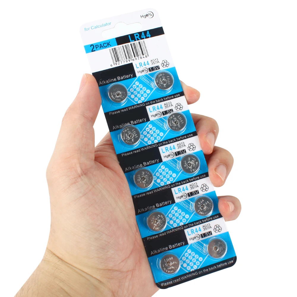 

10pcs 1.5V AG13Button Cell Battery LR44 L1154 RW82 A76 357A pila lr44 SR44 SR1154 SP76 Batteries Replacement for Camcorders PDAs