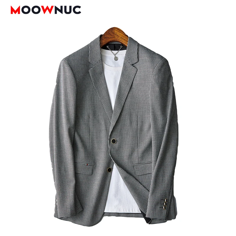 

Male Casual Blazer Fashion Suits Men Business High-Quality Plaid Coats Wedding Jacket Hombre 2021 New Spring Autumn Slim MOOWNUC