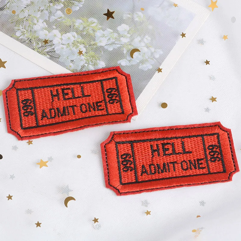 

One Way Ticket to Hell Enamel Pin HELL ADMIT ONE 666 Brooch Badge Denim jeans Lapel Pin Cool Gothic Jewelry Gift for friends