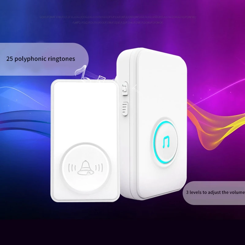 

Self-Generated Wireless Doorbell, Smart Home Doorbell, 433.92MHZ Frequency, Long-Distance Wall Caller(EU Plug)