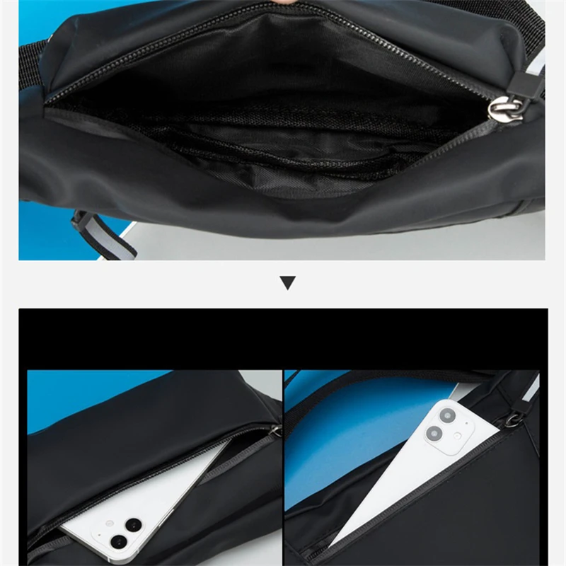 Outdoor Men's Sports Gym Bags Fashion Personality Leisure Chest Waterproof Waist Shoulder Messenger Trail Running Cycling Pocket