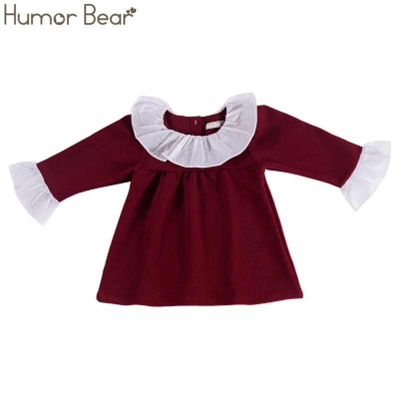 Humor Bear/детская одежда; весенне-летние платья для девочек; модные кружевные вечерние платья принцессы для девочек с кукольным воротником и пышными рукавами