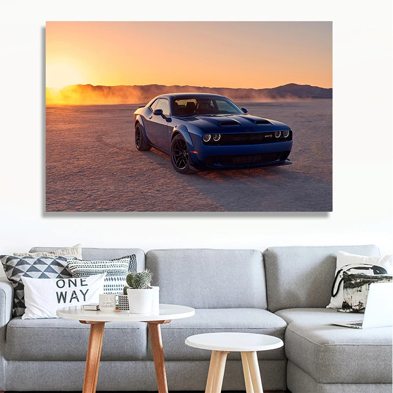 

Dodge Challenger SRT Car Super Car HD Mural Poster Office Living Room Bedroom Wall Decoration Canvas