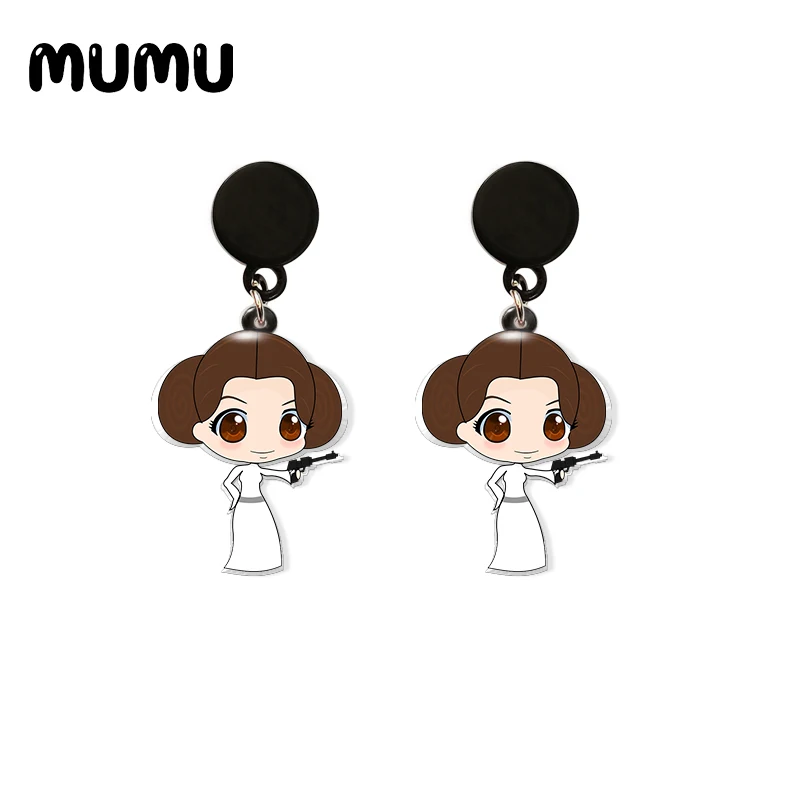 Новинка 2021 серьги-подвески принцессы Leia Звездные войны акриловые серьги из