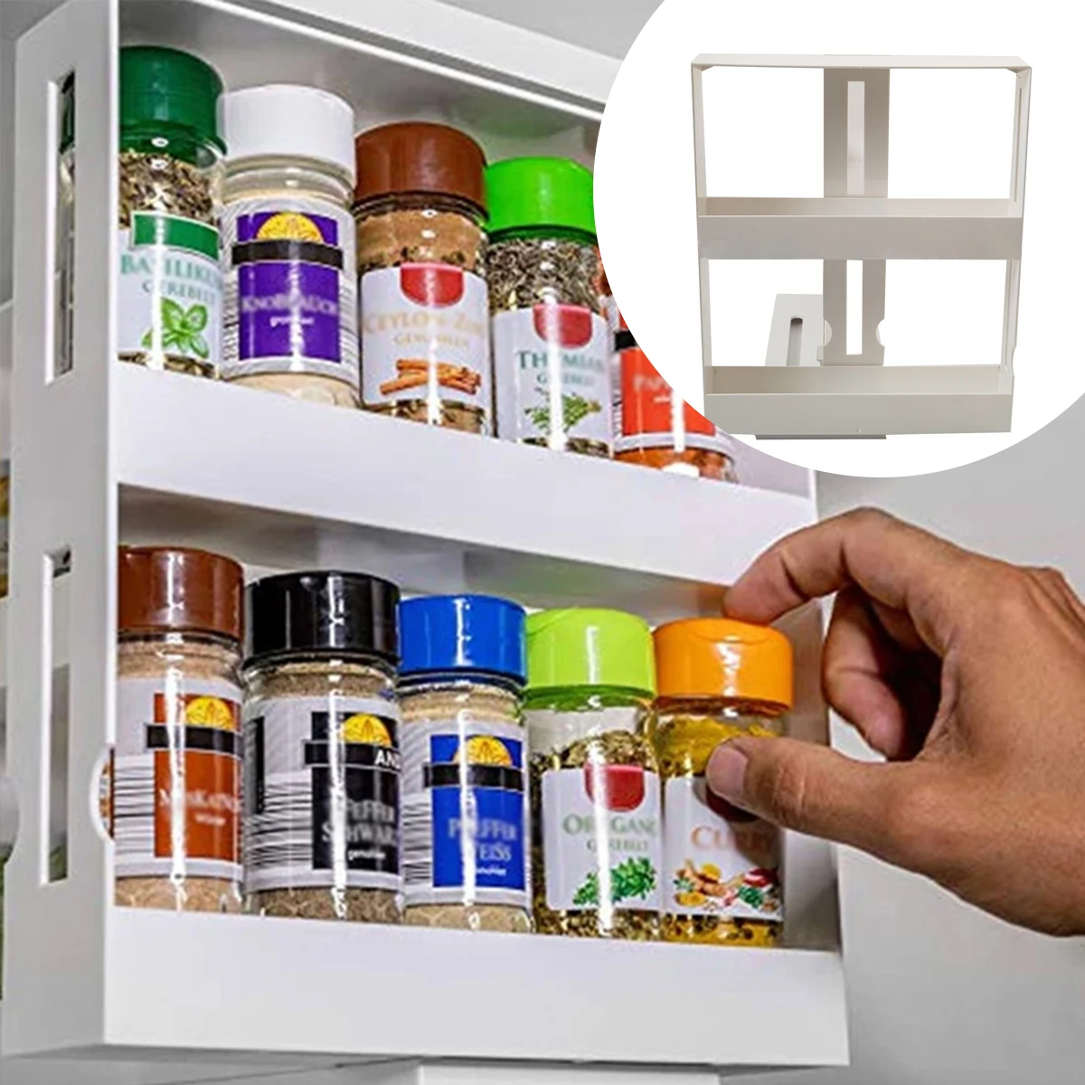 

Kitchen Spice Organizer Rack Multi-Function Rotating Storage Shelf Slide Kitchen Cabinet Cupboard Organizer Kitchen Storage Rack