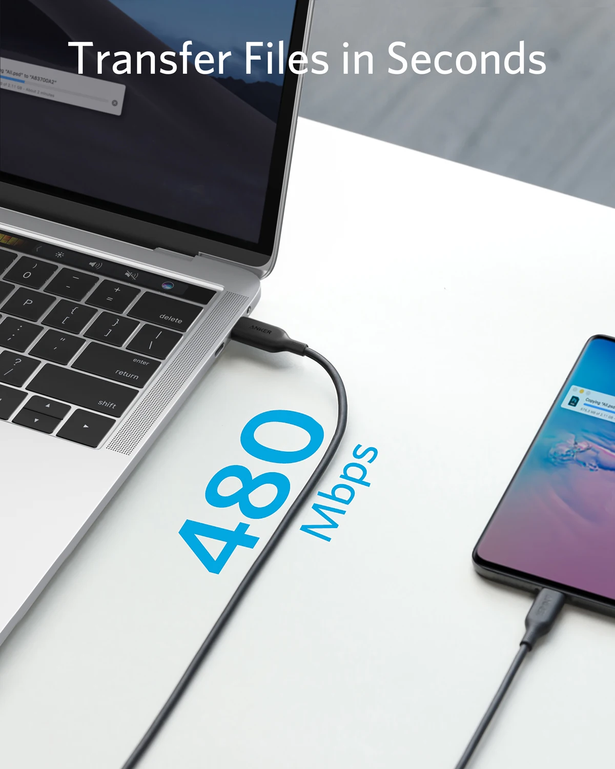 Кабель зарядный Anker с usb c на 100 Вт 6 футов | Мобильные телефоны и аксессуары