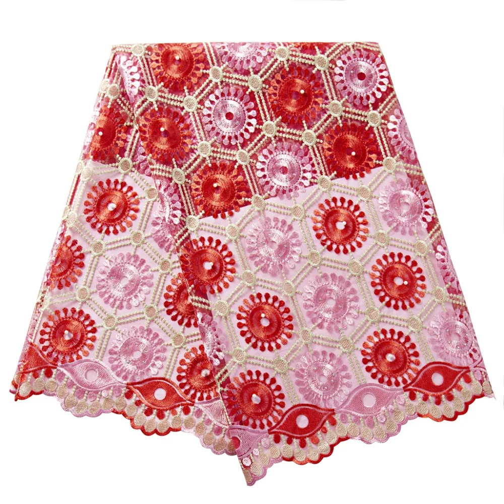 Высокое качество африканская бисерная кружевная ткань французская вуаль