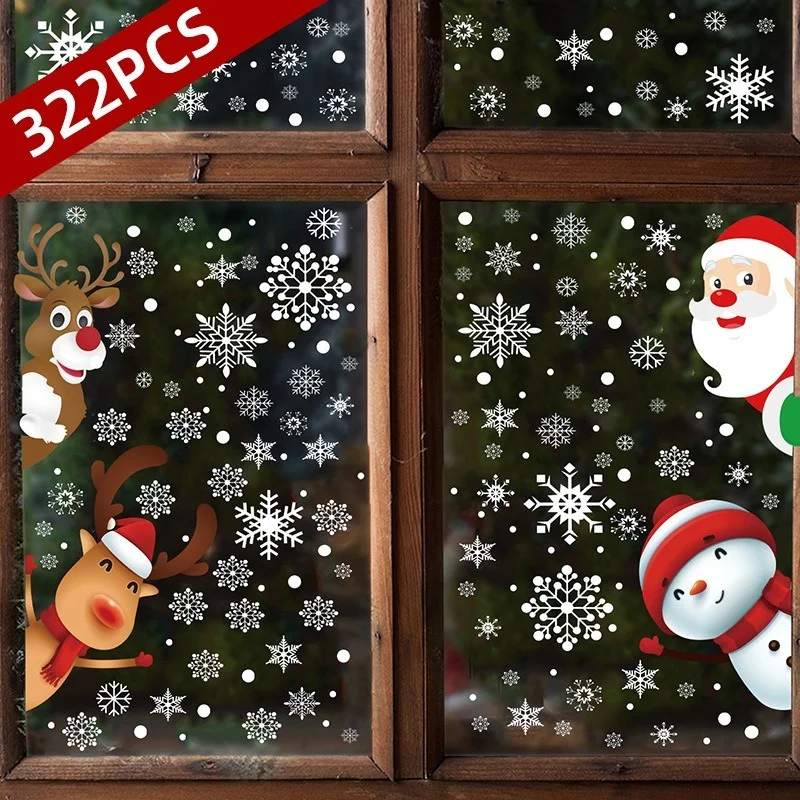 

Santa Claus Wall Stickers Christmas Day Christmas Party Window Glass Background Decoration Static Stickers