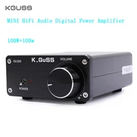 kguss gu100 mini hifi class d audio digital power amplifier tpa3116d2 tpa3116 advanced 2100w mini home aluminum enclosure amp