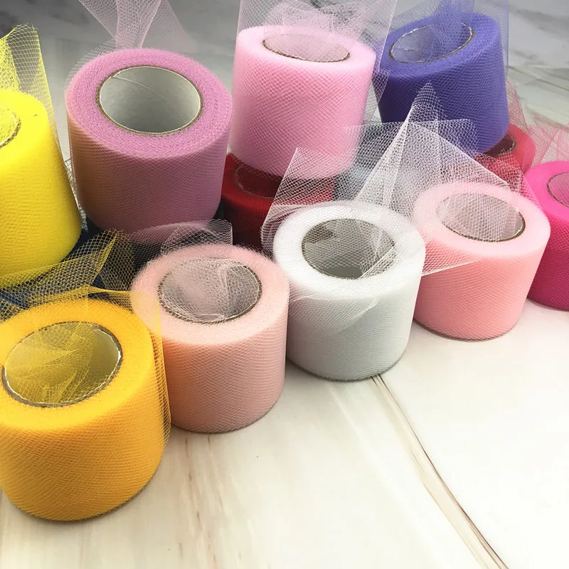 

Tulle Roll Spool 5cm 25Yards White Organza Roll Tulle Organza Fabric Tutu Skirt Girl Baby Shower Decor Wedding Party Decoration