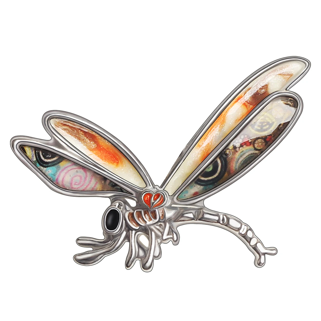 Брошь из металлического сплава с эмалью в виде большого насекомого | Украшения и