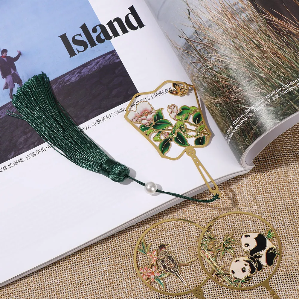 Книга в китайском стиле с кисточкой Panda 1 шт. зажимы для книг форме цветов ретро