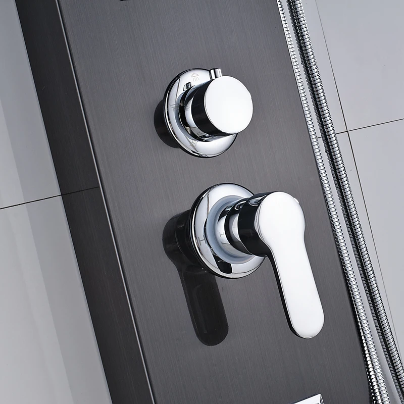Senlesen Shower Faucet Panel with Plastic Handshower Wall Mounted Brushed Column &amp | Обустройство дома