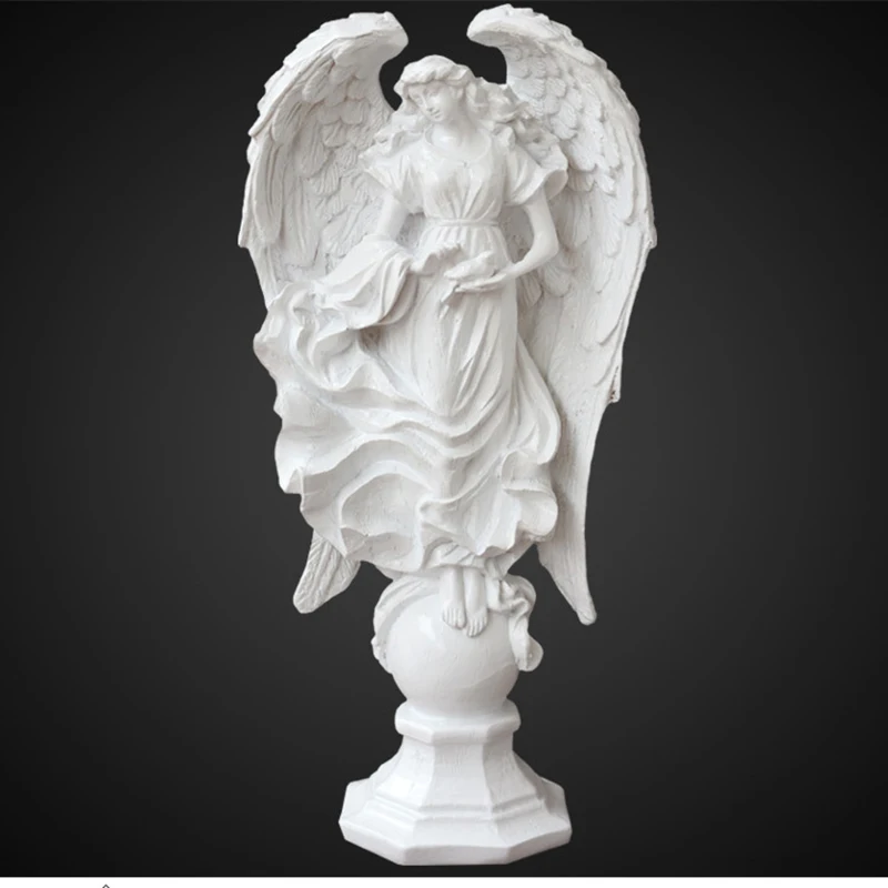 Греческая богиня гипсовый ангел миниатюрная труба статуя скандинавский
