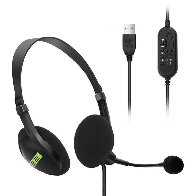 USB Headset Computer Headphone with Microphone Noise Cancelling Lightweight Office Business MSU88 | Красота и здоровье