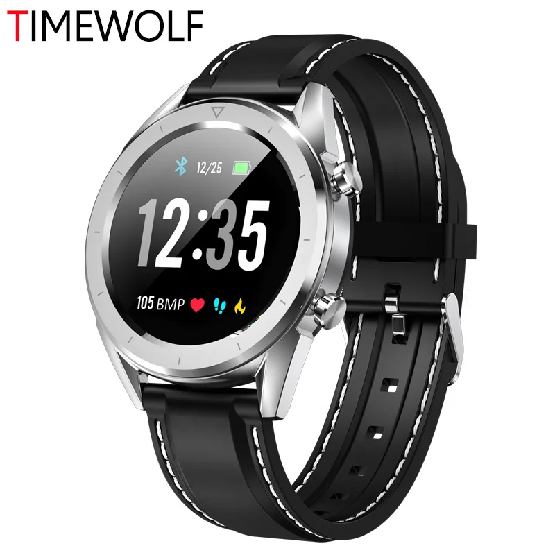 Мужские Смарт часы TIMEWOLF IP68 ЭКГ PPG Bluetooth Smartwatch кровяное давление фитнес трекер для