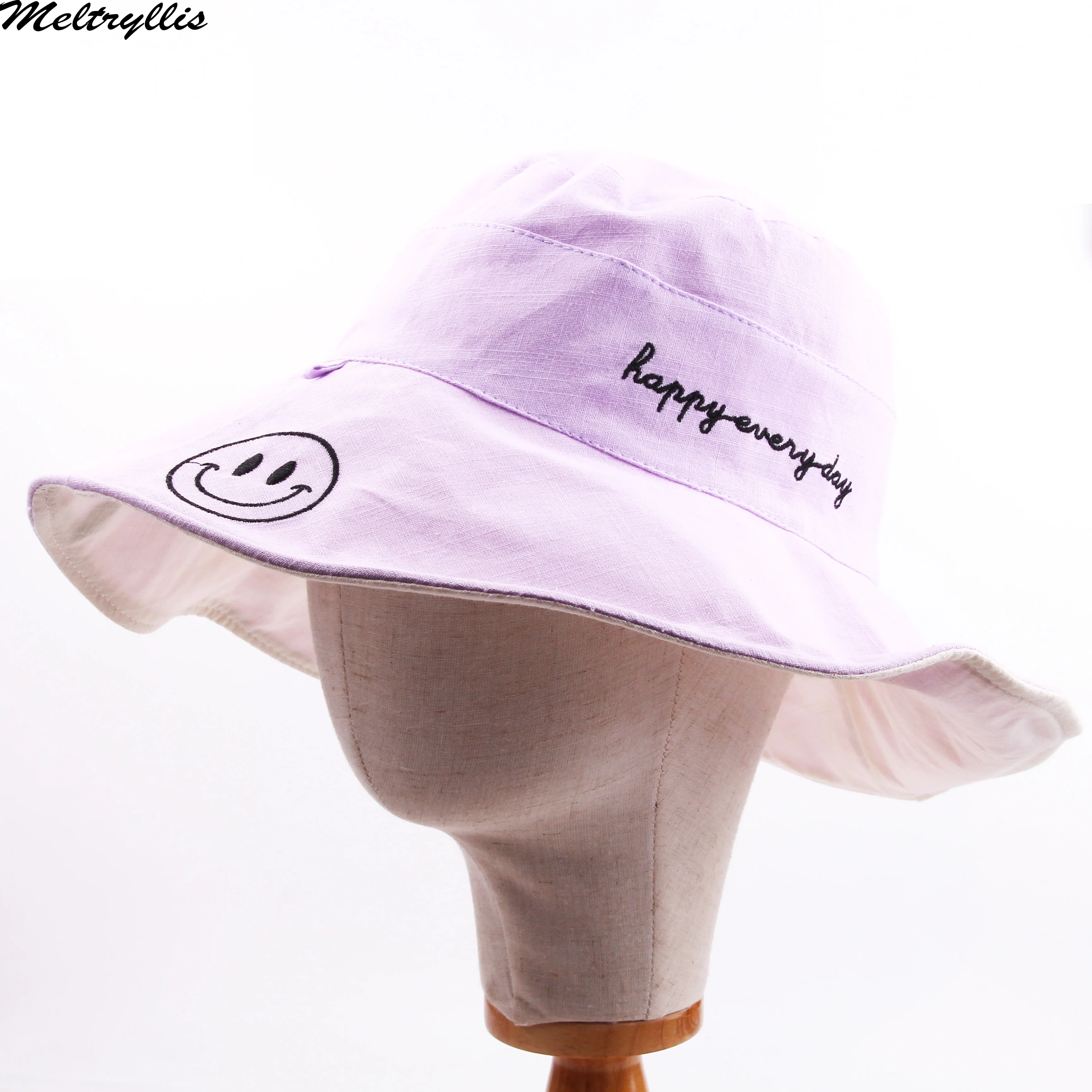 Женская двухсторонняя шляпа от солнца Meltryllis складная летняя с вышивкой и