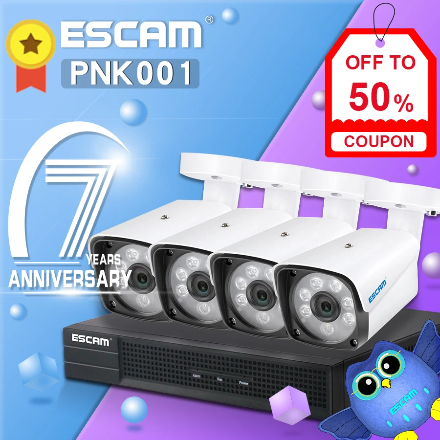 Escam 1080P POE 4CH система видеонаблюдения NVR комплекты H.265 IP камеры наружные IP66