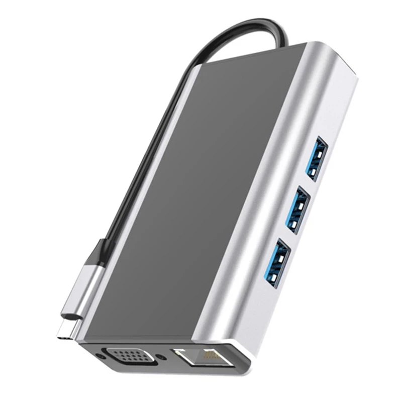 

USB-концентратор 9 в 1 с 3 портами USB 3,0, 4K HDMI, слотами для SD/TF-карт