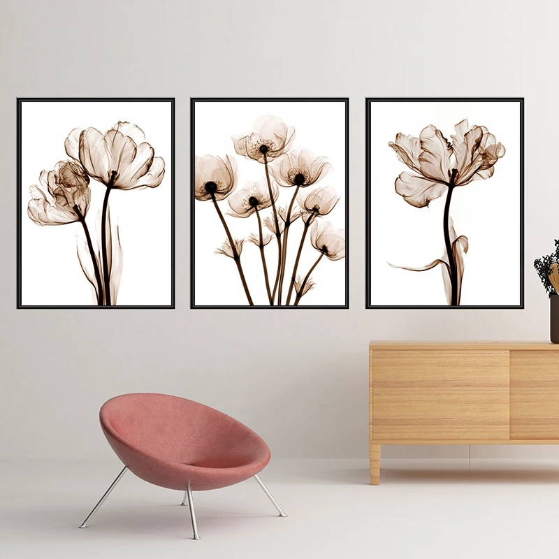 Элегантный поэтический современный прозрачный цветок холст картина абстрактные