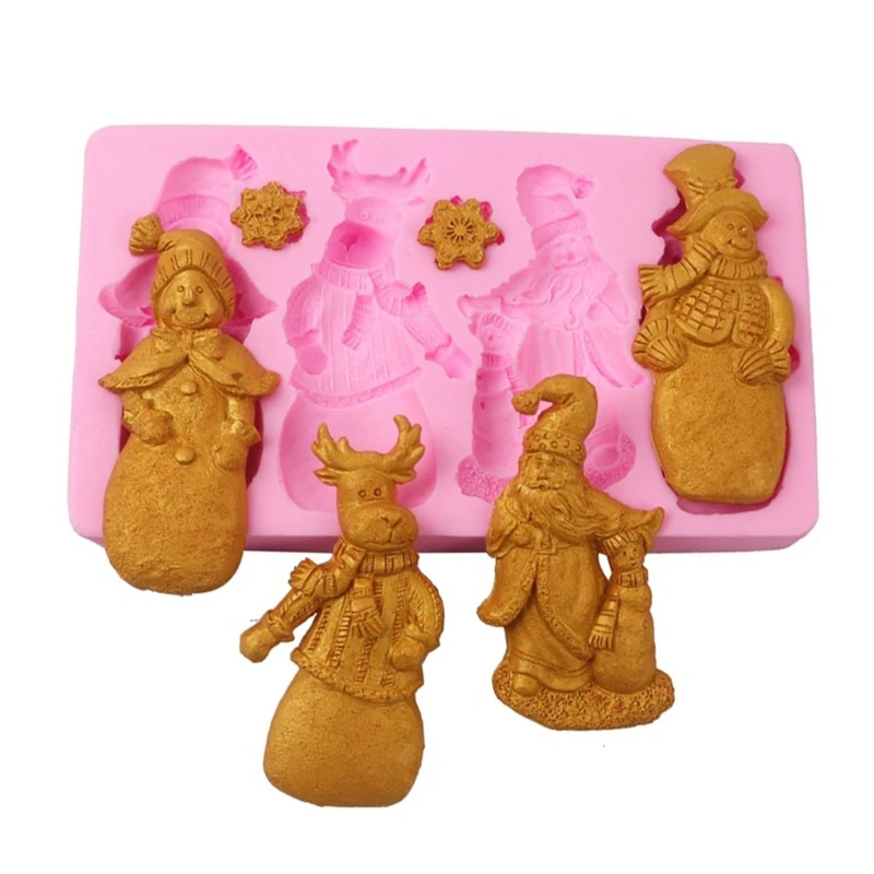 

Рождественская форма Санта-Клауса, силиконовый материал, квадратная форма, «сделай сам», форма для помадки, торт, инструменты для выпечки, о...