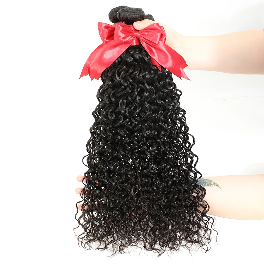 

FDX 8-36 Inch Water Wave 3 Bundles with Closure 13x6 Water Wave Lace Closure 100% Brazilian Human Hair Remy Hair