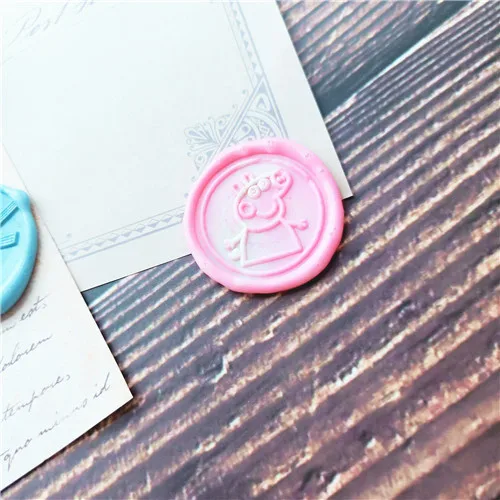 Печать с рисунком мультяшной свиньи Ретро деревянная классическая печать воском