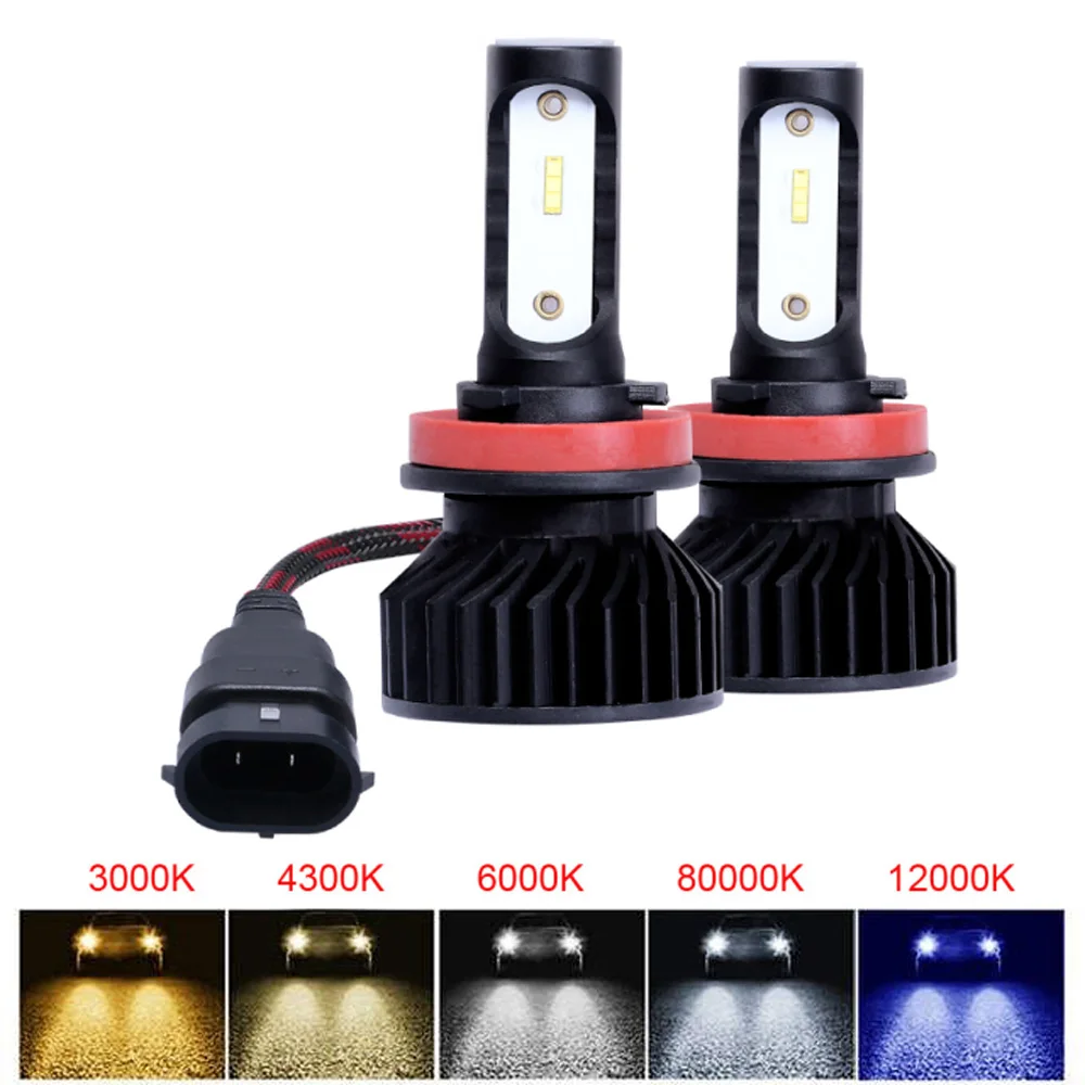 

Elglux Mini Canbus H4 H7 LED Car Headlight 4300K 6000K 8000K 12000LM 12V 24V H3 H1 9005 9006 HB4 H11 Auto Fog light Bulb