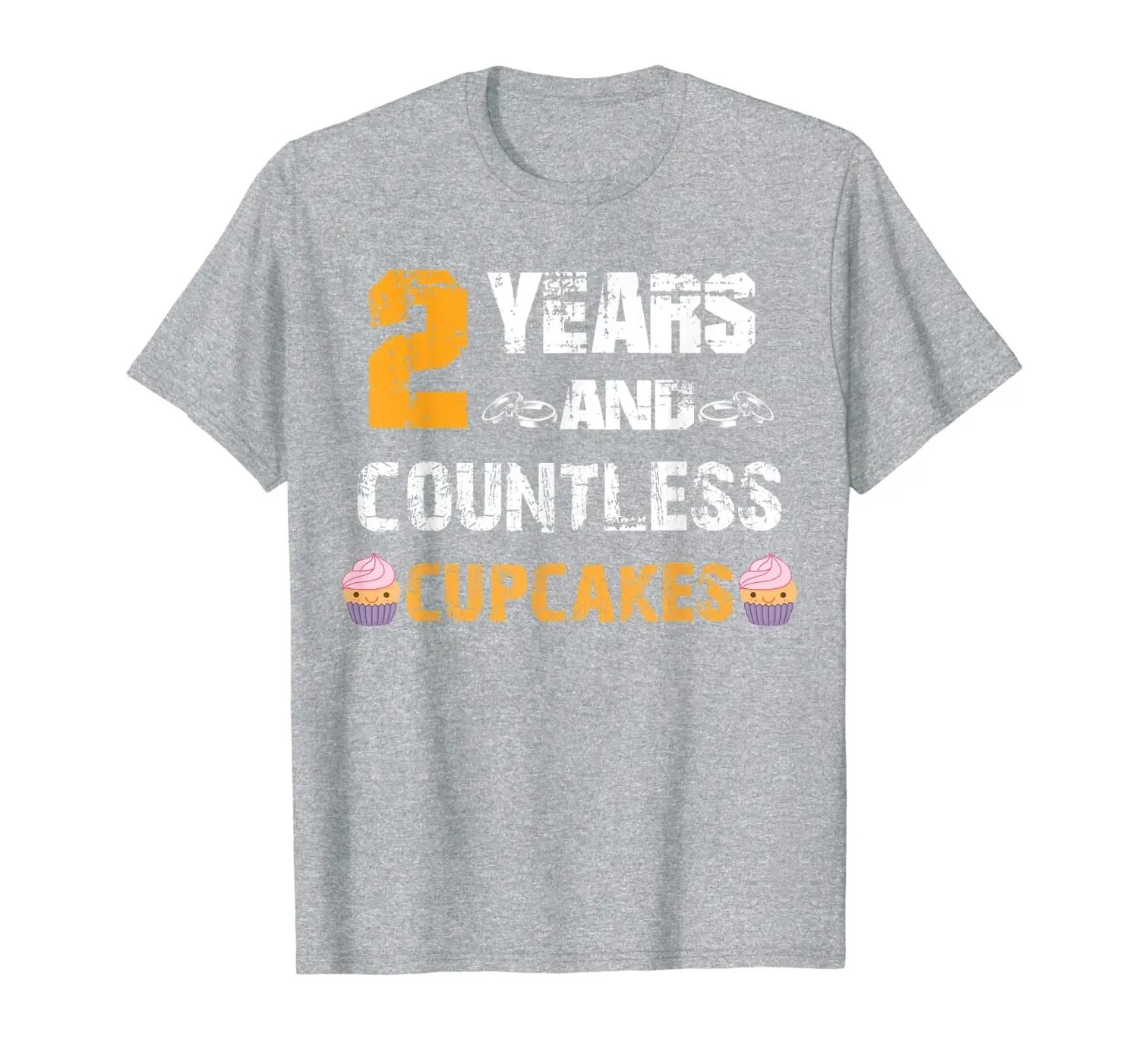 

Funny 2nd Wedding Anniversary With Cupcakes Gift For Bakers T-Shirt