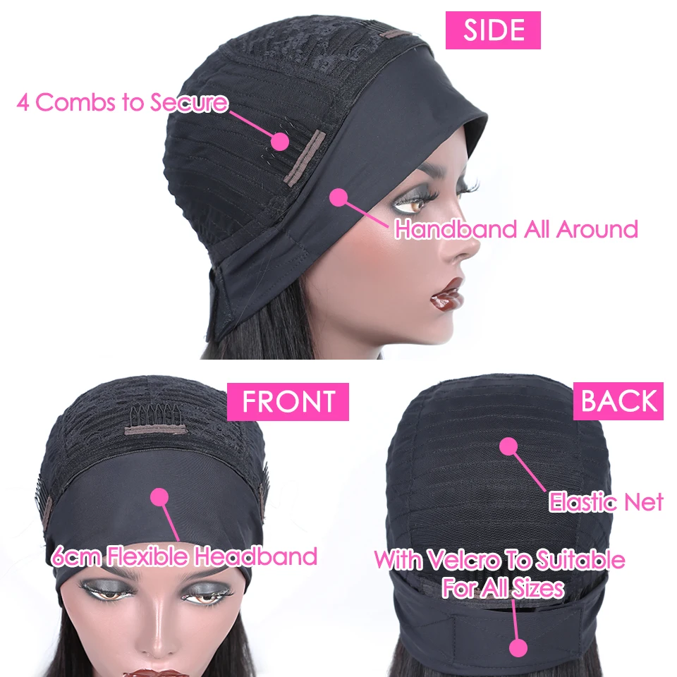 Объемная волна парик с головной повязкой человеческих волос парики для