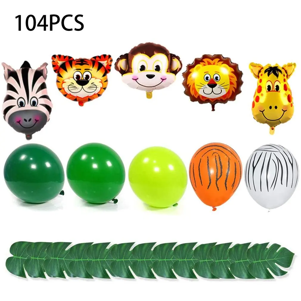 

104pcs Animal Balloons Garland Kit Jungle Safari Theme Party Supplies Favors Kids Boys Birthday Party Baby Shower Decorations