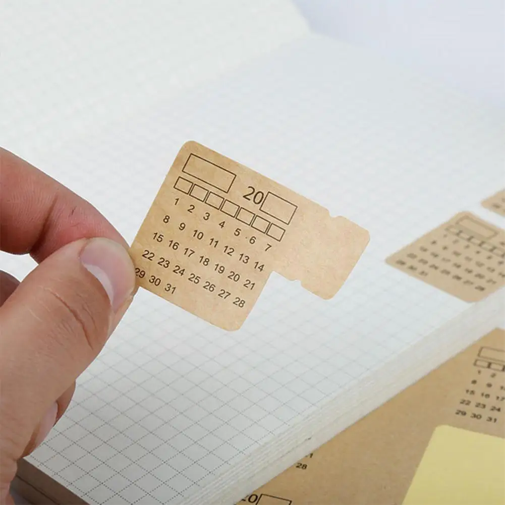 

Универсальная ежемесячная наклейка с календарем для планировщика/назначения/ежедневника/журнала/таблеток, самоклеящаяся Крафтовая бумаг...