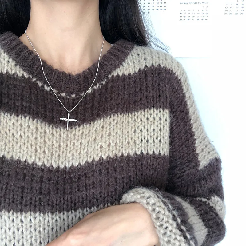 Leouerry 925 пробы Серебряный Простой Изысканный крест кулон ожерелье элегантные