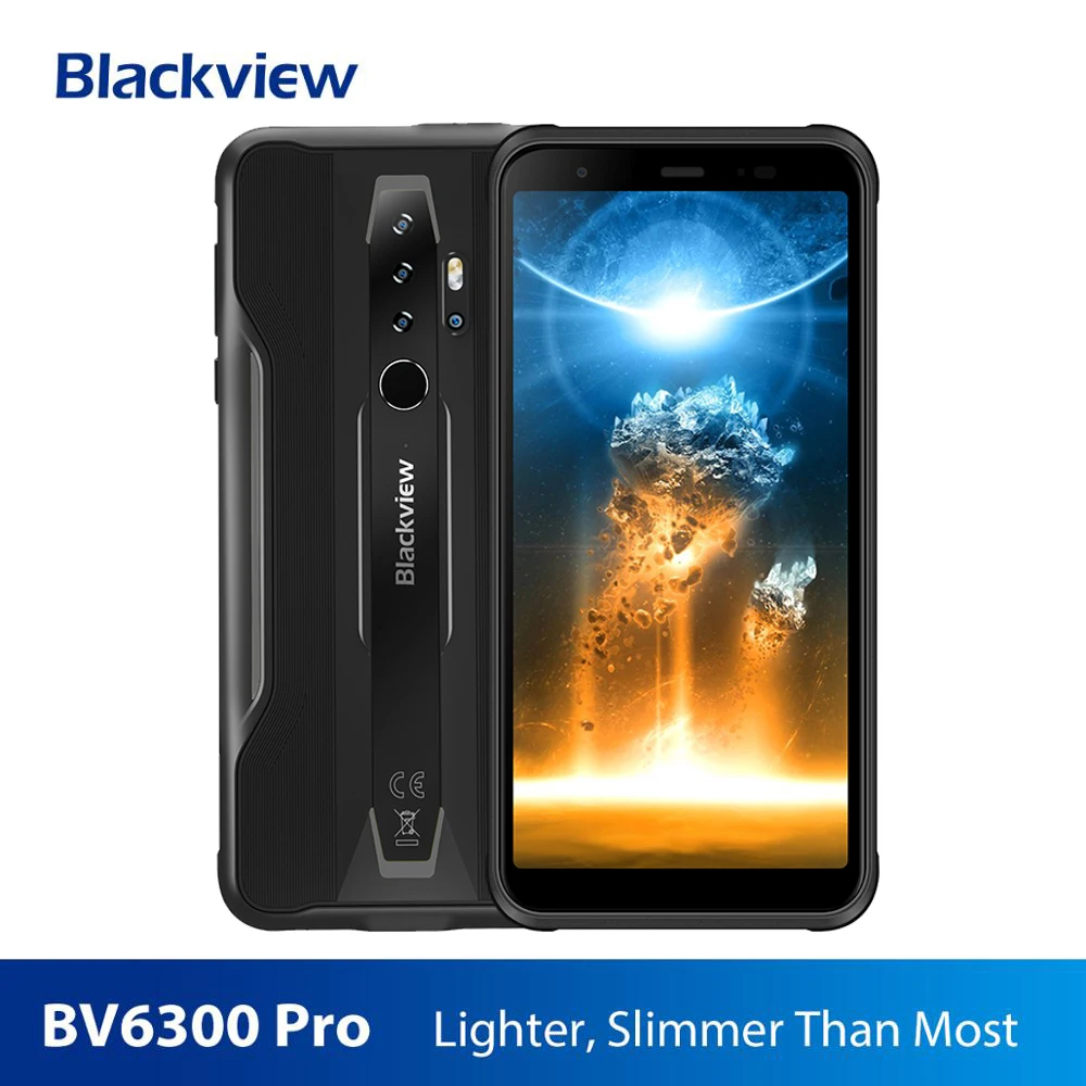 Blackview BV6300 Pro 6GB+128GB IP68 Waterproof Rugged phone Quad Cameras Android 10.0 NFC Mobile Phone 4380mAh Smartphone