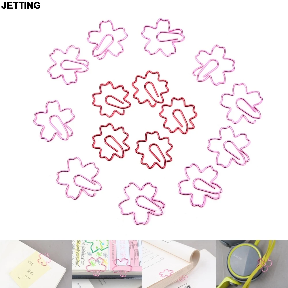 

2pcs/lot Paper Clips Cute Sakura Cherry Blossom Flowers Paperclips Clips for Book Markers Planners