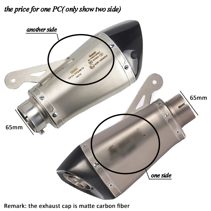 65MM EMARK 51 мм 60 мм 65 мм глушитель мотоцикла с DB Killer Slip on для S1000R 2010- S1000RR- с кодом E-mark - Цвет: 65MM EMARK