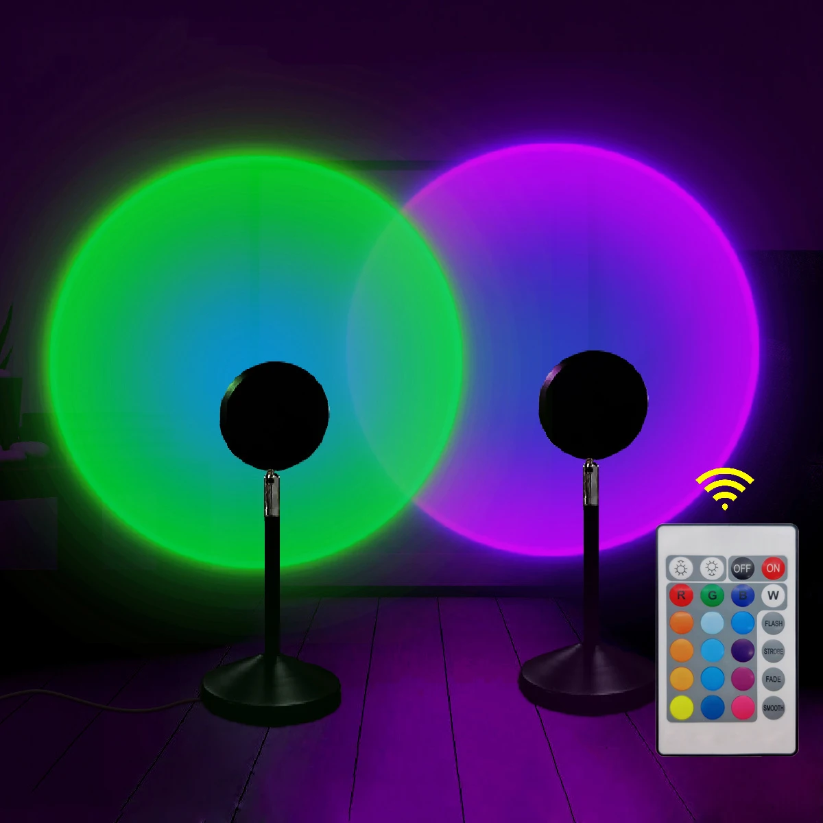 

USB Rainbow Sunset Red Projector Led Night Light Sun Projection Desk Lamp for Bedroom Bar Coffee Wall Lighting