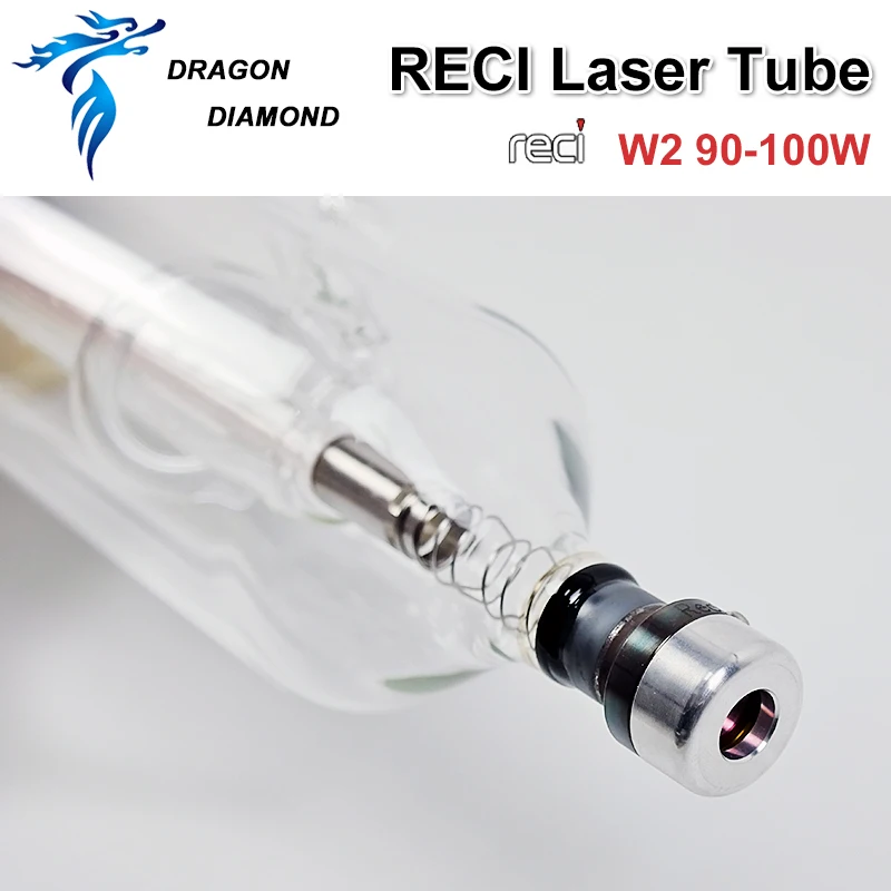 Лазерная трубка DRAGON DIAMOND CO2 RECI W2 90 100 Вт стеклянная металлическая головка Длина 1200