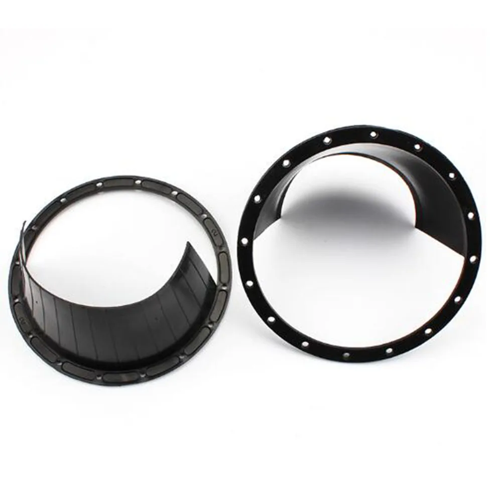 A Pair of 6.5 Inch Black Plastic Car Horn Spacer Stereo Speaker Waterproof Cover Protection Pad Accessories