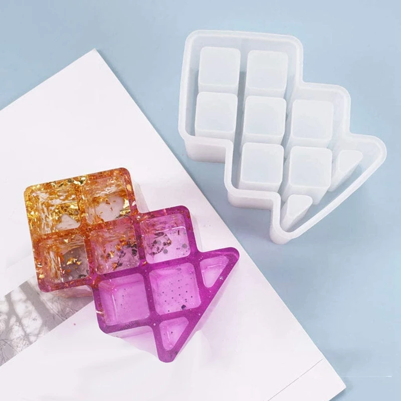 

Crystal Epoxy Mold 7 Grids Square Lipstick Storage Box Holder Casting Silicone Mould DIY Crafts Jewelry Making Tools