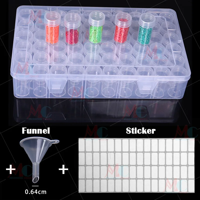 

NEW 60 Bottles diamond painting storage box, portable bead storage box 60pcs container diamond painting accessories