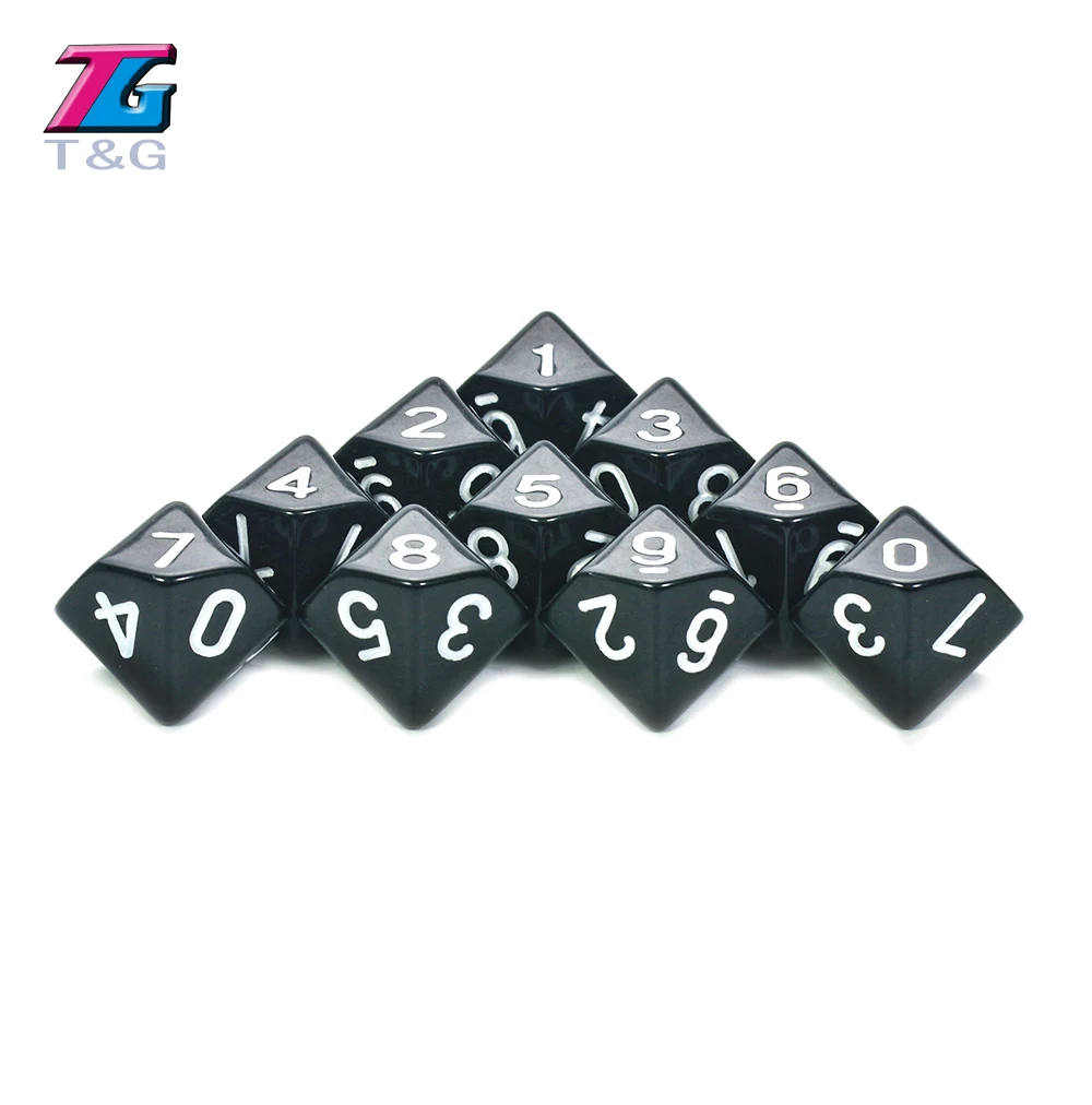 10 шт./компл. T & G высококачественные цветные D10 игральные кости набор с
