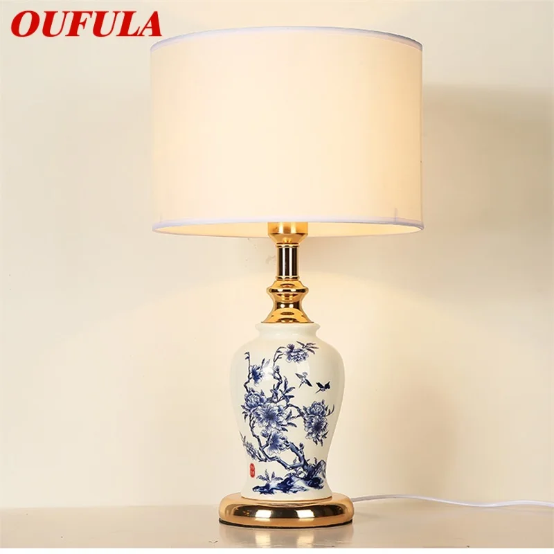 

OUFULA Table Lamps Modern LED Luxury Design Creative Ceramic Desk Lights For Home Bedroom