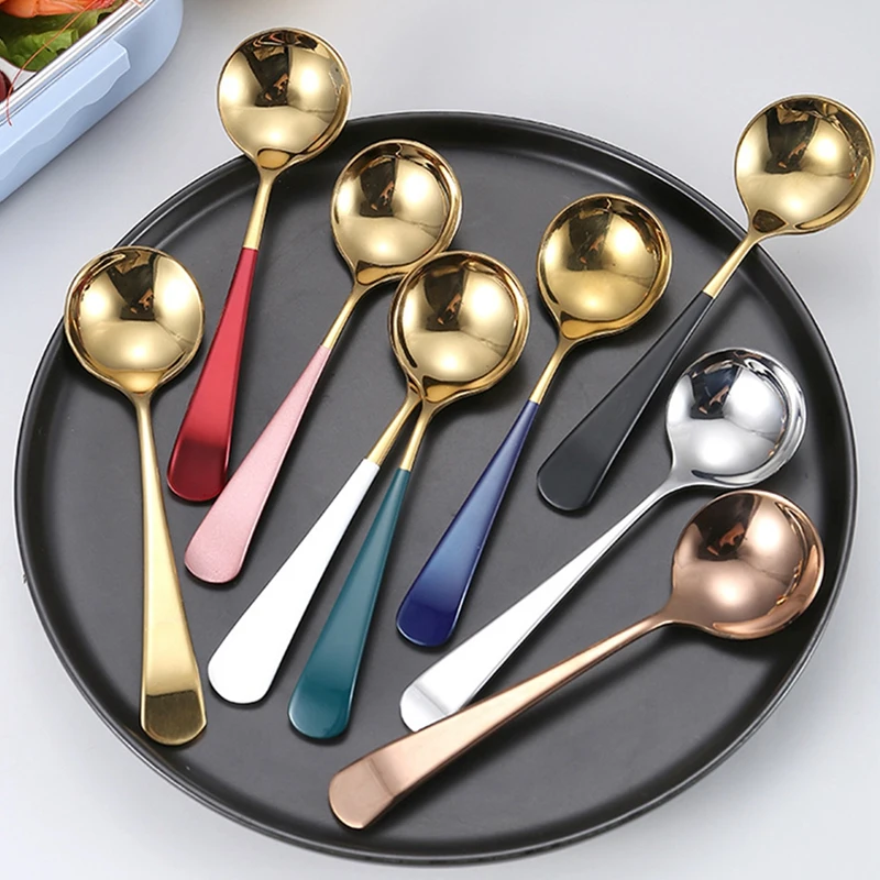 1 шт. разноцветные суповые ложки из нержавеющей стали | Дом и сад